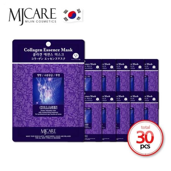 엠제이케어 에센스 마스크팩 콜라겐 30매 x 23g[WC11B