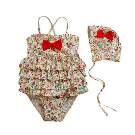 [엠엘스토리] 캉캉 플라밍고 플로랄 수영복SET