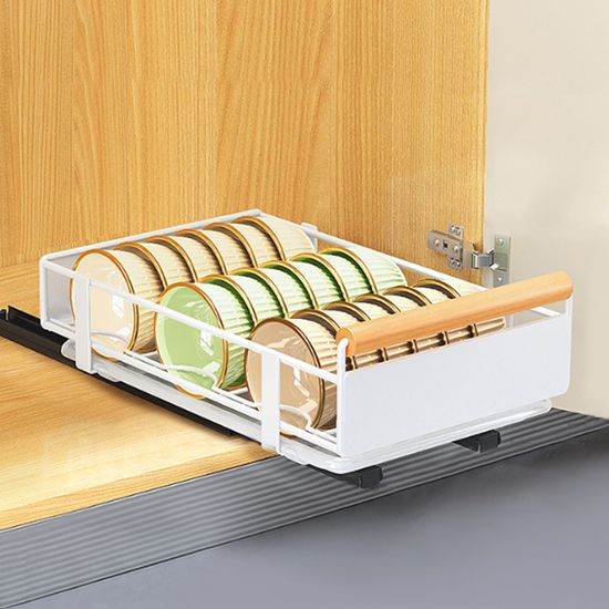 그릇 수납 슬라이딩 레일 선반 하부장 접시 꽂이