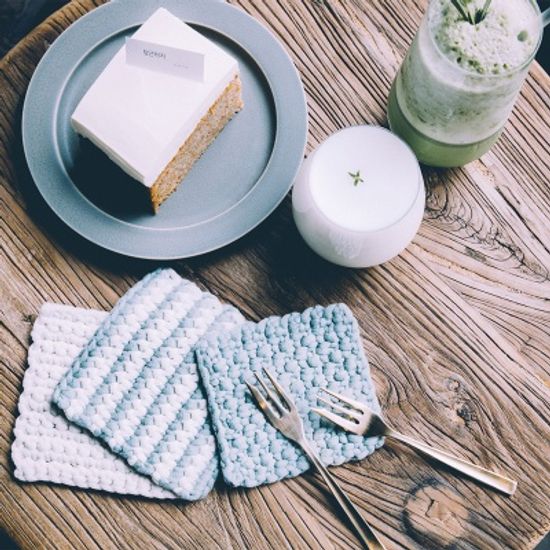 hobbyful 사각 티 코스터 뜨개질 클래스 KT-K-0002