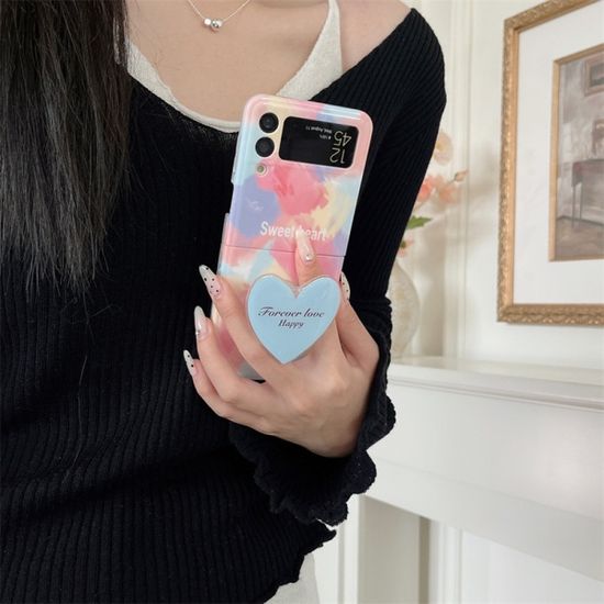 갤럭시 z플립 3 4 그래피티 그립 구슬 스트랩 케이스