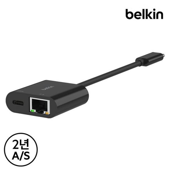 벨킨 C타입 이더넷 100W 충전 어댑터 젠더 INC019bt