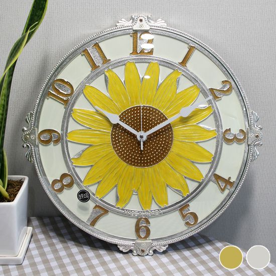 무소음 금은도금 해바라기 대형 주물 벽시계 HSA-613