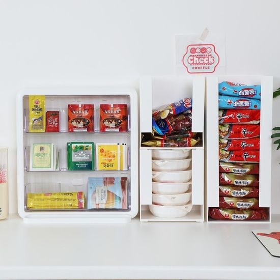 3단 탕비실 커피 티백 다용도 정리함