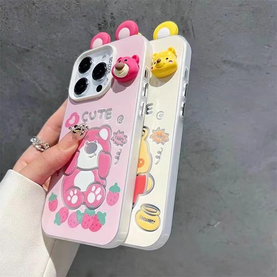 갤럭시 a시리즈 허니 딸기 곰돌이 입체 파츠 케이스