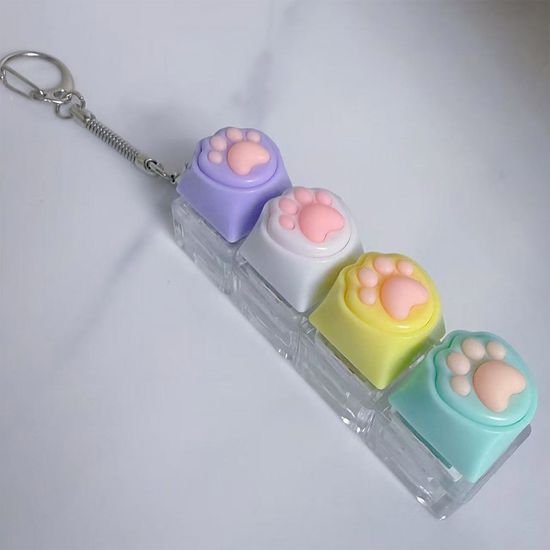4키 고양이 발바닥 피젯키보드 키링 키캡 딸깍이 토이