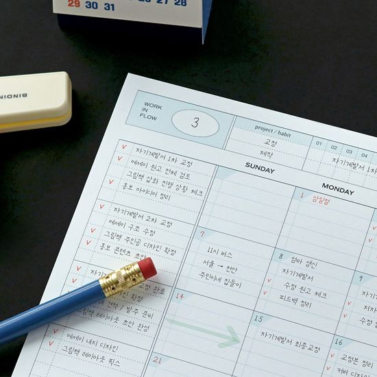아이코닉 플로우 A4 먼슬리 플래너 패드