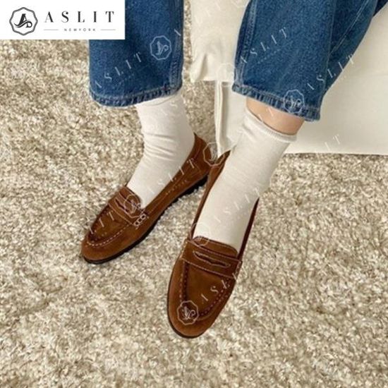 [애슬릿]여성 스웨이드 가을 코디 페니 로퍼