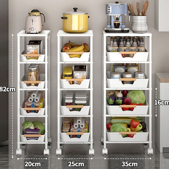 스틸프레임 슬라이딩 틈새 수납장 선반 소형