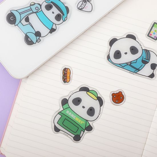 파오랑 팬더 판다 귀여운 동물 빅에폭시 스티커