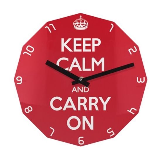 리플렉스 KEEP CALM AND CARRY ON 12각 무소음벽시계 KP12CRD