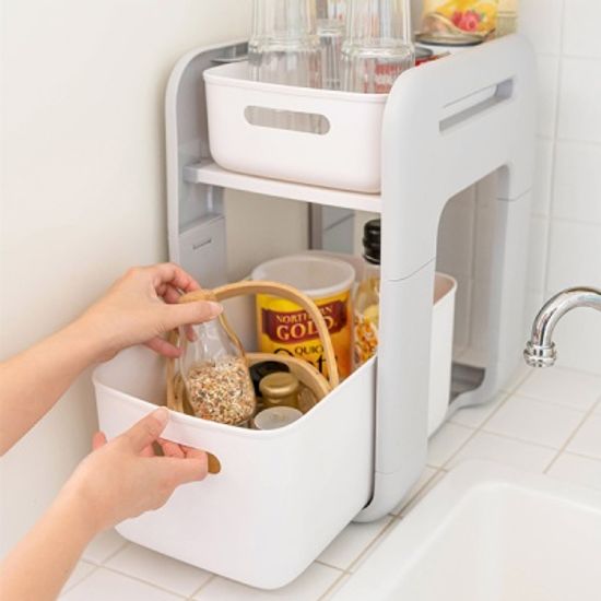 이동식 미니 다용도 2단 트롤리