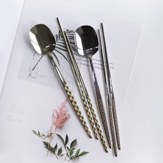 엘리건 티타늄 국산 한식 수저 세트 2color