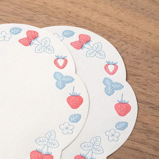 Letter Set Letterpress Die-cut - Strawberry