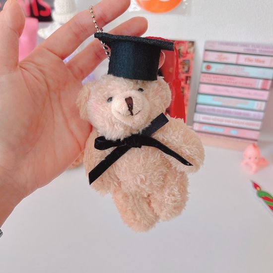 학사모 졸업 볼터치 곰돌이 인형 키링