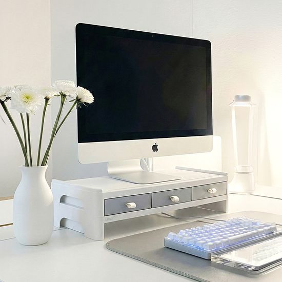 레토 서랍형 모니터받침대 스탠드 2단 LMS-DT08