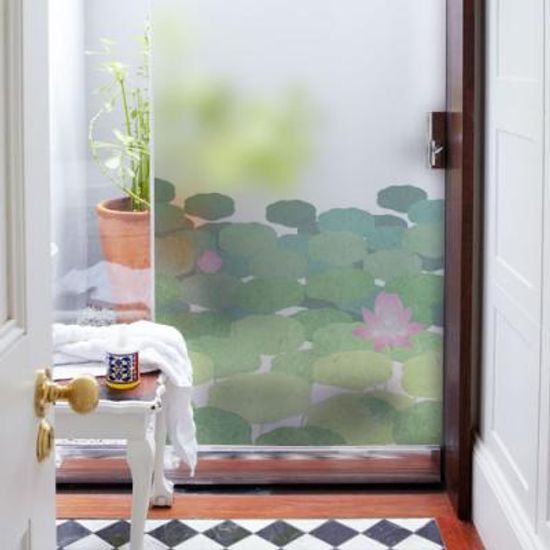 gb380_m-무점착유리시트_나무와연꽃_유리문시트지