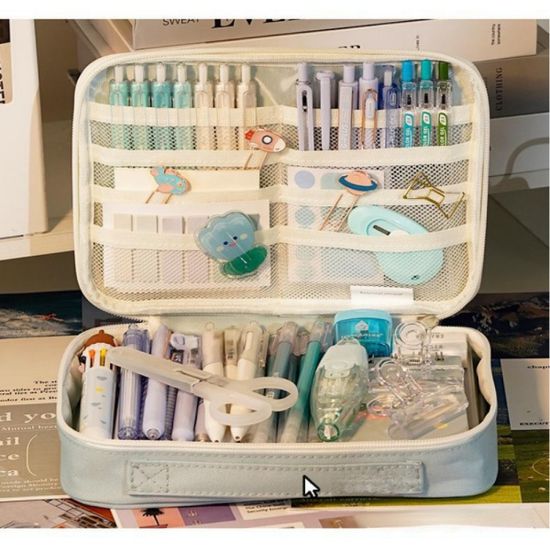 투명 다이어리 필통 파우치 스티커 포카 수납 펜 