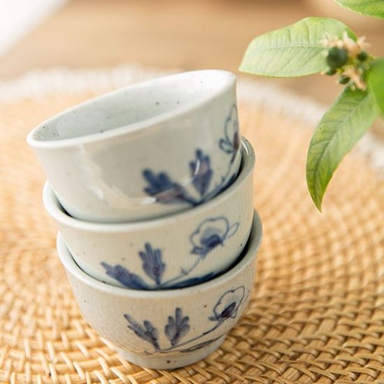 이천도자기 목단 찻잔 3p  WB30967