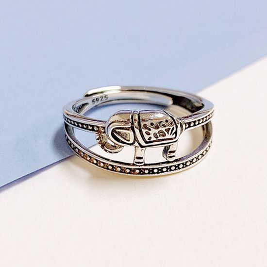 순은반지 럭키 나의코끼리 프리사이즈 925실버링