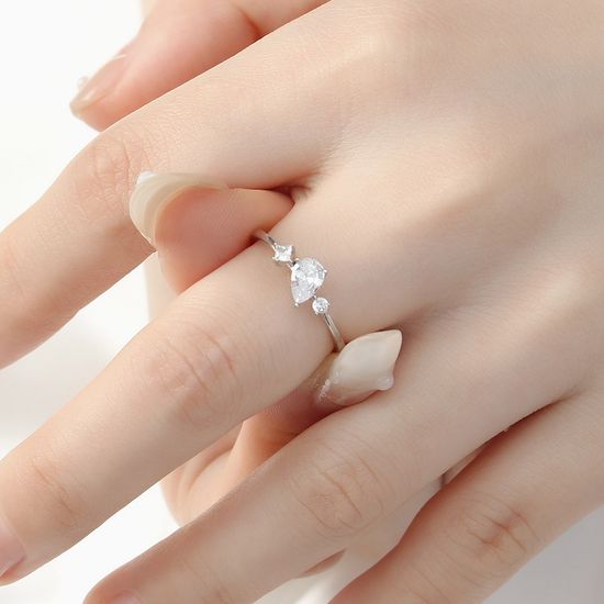 [비쥬홀릭] 실버925 백금도금 아멜리 오픈링 반지(쇼