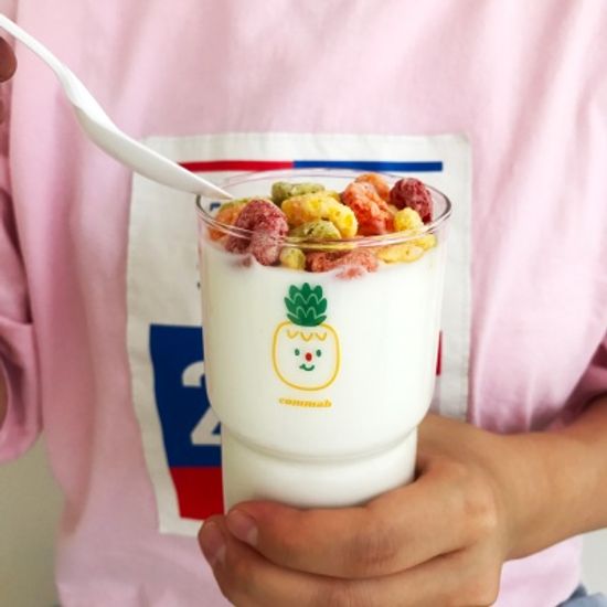 콤마비 일러스트 레트로 글라스잔 유리컵 320ml 5종 (택1)