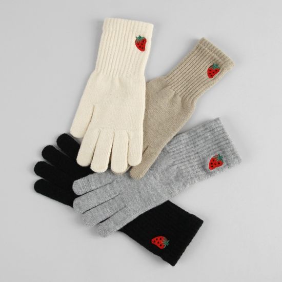 [베네]딸기가 좋아 핑거홀 장갑