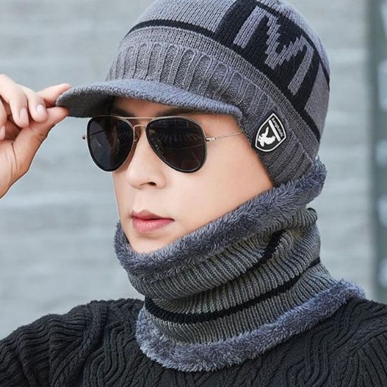 겨울 방한 골프 모자 토시 세트 니트 챙비니 넥워머[W
