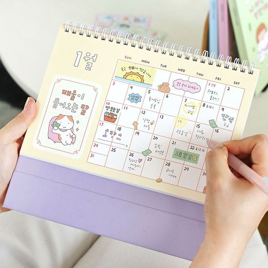 2027 행운 부적 탁상 달력 일러스트 미니 데스크 