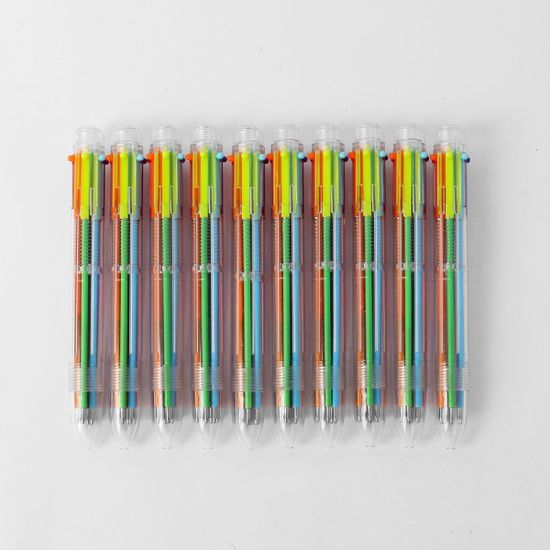 브라이트 6색 볼펜 10p세트/ 홍보 인쇄 판촉볼펜