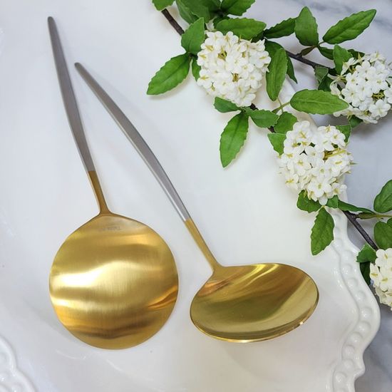 투톤 골드 서빙 스푼 국내산