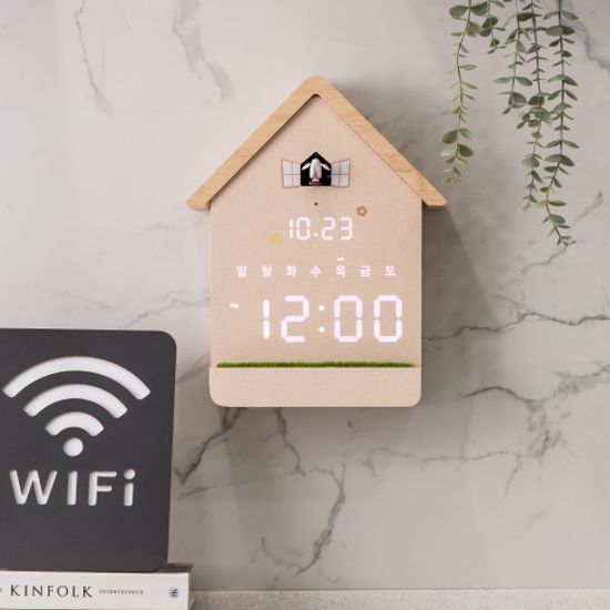 플라이토 와이파이 뻐꾸기 인테리어 LED 벽시계