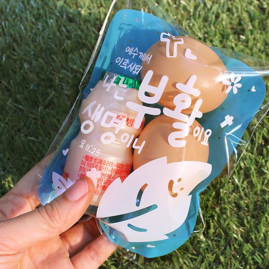 부활절 달걀 2구 접착비닐 (100개, 4종set)_BF