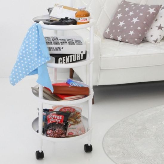 코지 트레이 주방 적층형 이동식 트롤리 4단 바퀴형
