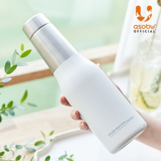 아소부 스텐 진공 텀블러 600ML 오아시스 화이트