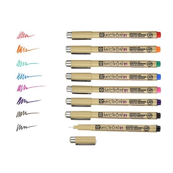 사쿠라 피그마 마이크론 0.25mm 8색세트 01