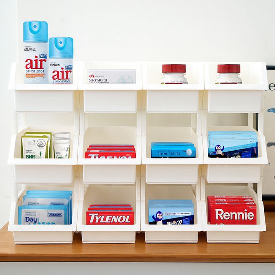 이유 적층형 다용도 정리함 12P 분리 수납 바스켓