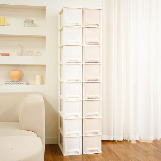 모던 틈새 슬림 서랍장 8단 (바퀴별매) 옷 수납장