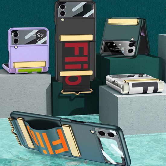 갤럭시z플립 7 6 5 4 가죽 스트랩 액정 풀커버 케이스