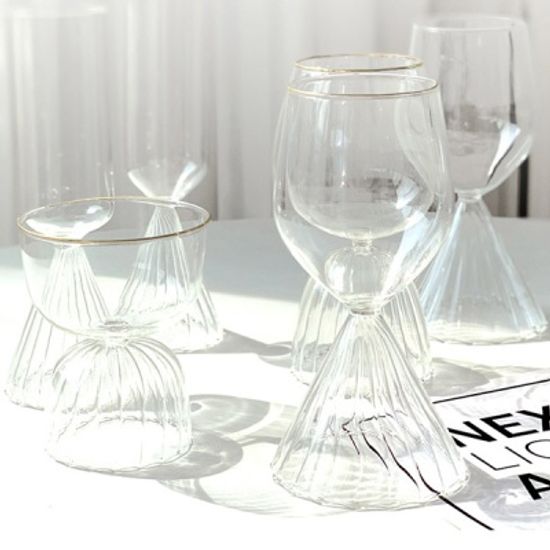 홈카페 내열유리 구름 와인잔 4type