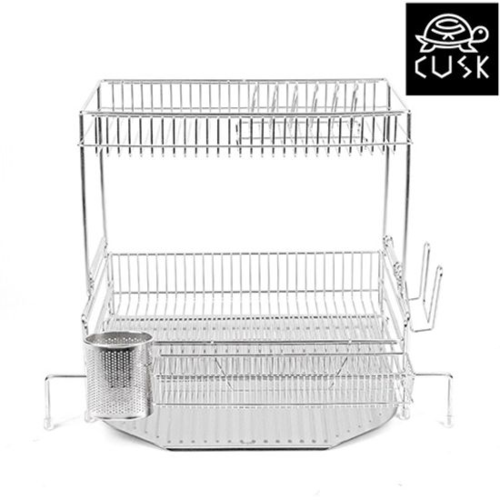 커스크 2in1 익스텐드 확장 스텐 식기건조대 2단 (M)