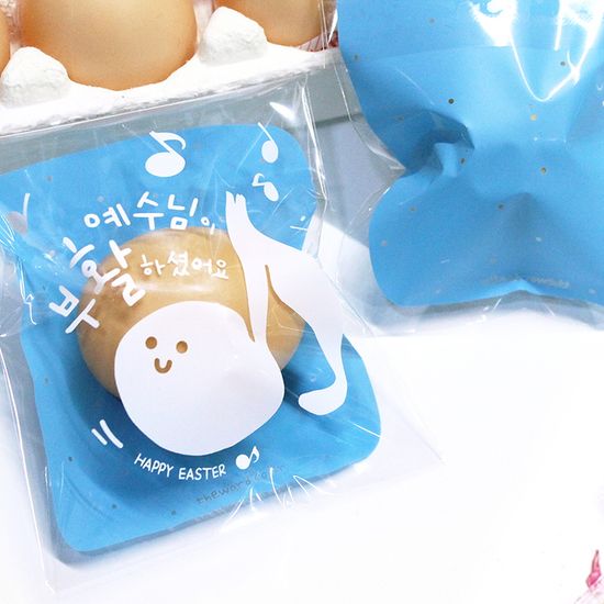 부활절 달걀 1구 접착비닐 (100개, 4종set)_BF