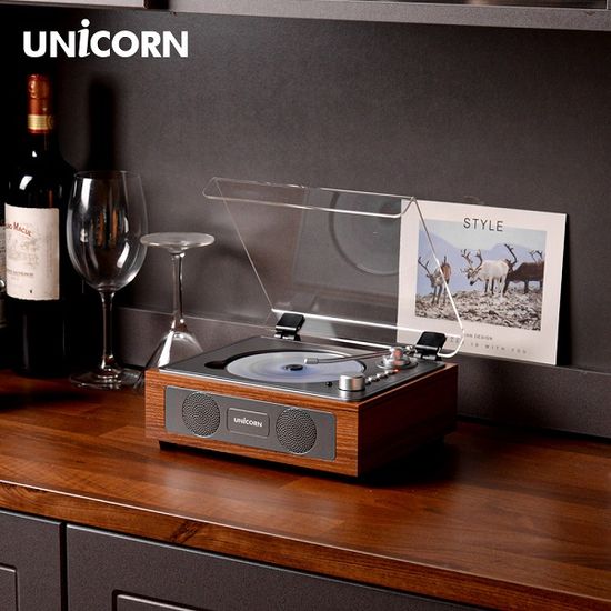 유니콘 엔틱 레트로 블루투스 휴대용 무선CD플레이어 