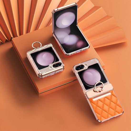 갤럭시 z플립 3 4 5 6 골드 링 큐빅 힌지 커버 케이스