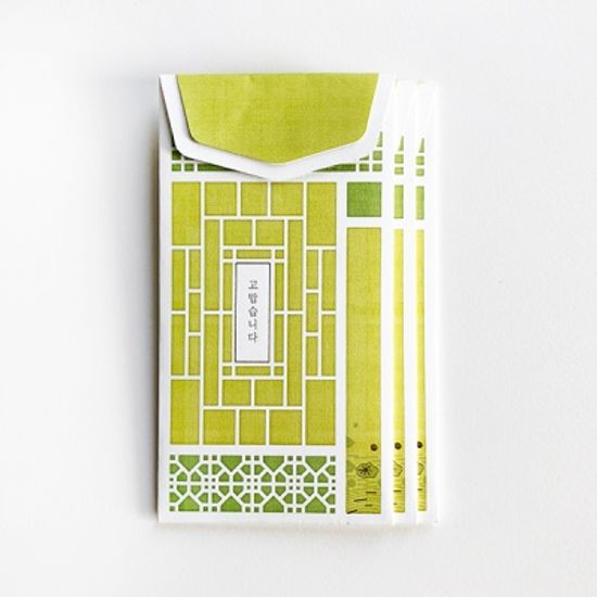 패턴 감사봉투 3장