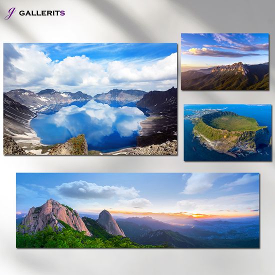 백두산 천지 산그림 안방 침대 풍수지리 액자 대형