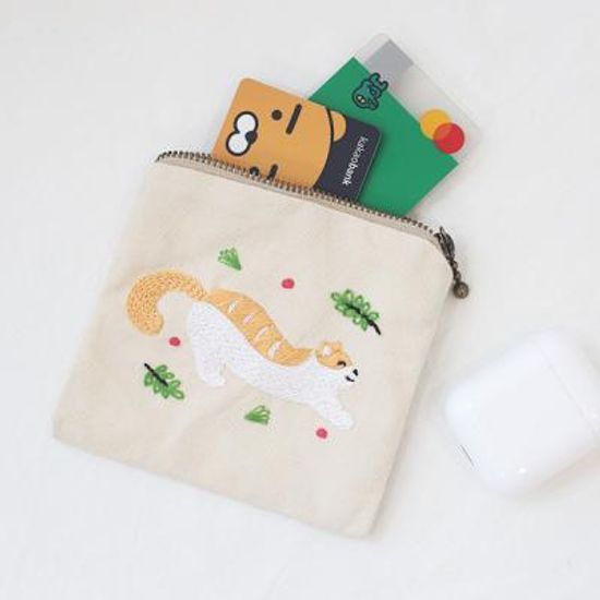 프랑스자수 DIY 파우치만들기 나른 고양이