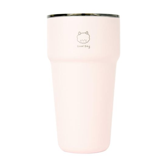 아트박스 핑크 투명리드텀블러 500ml