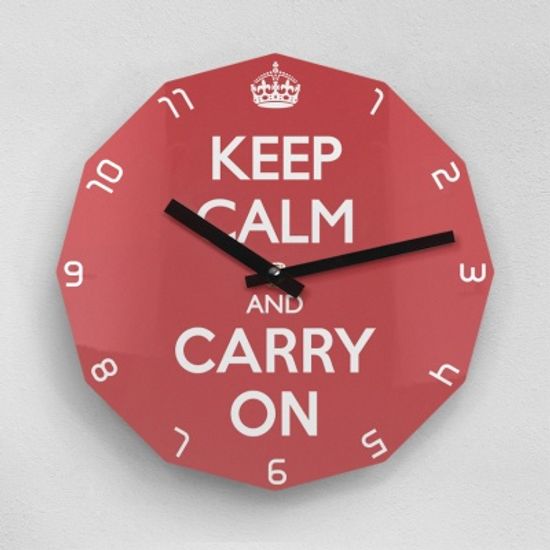 리플렉스 KEEP CALM AND CARRY ON 12각 무소음벽시계 KP12CRD