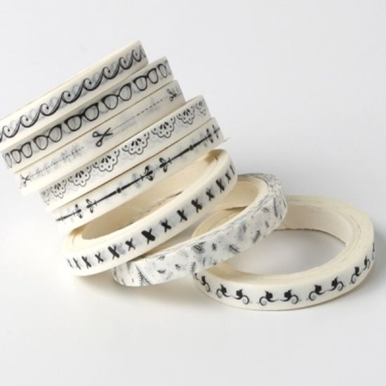 블랙앤화이트 라인테이프 디자인테이프 마스킹테이프